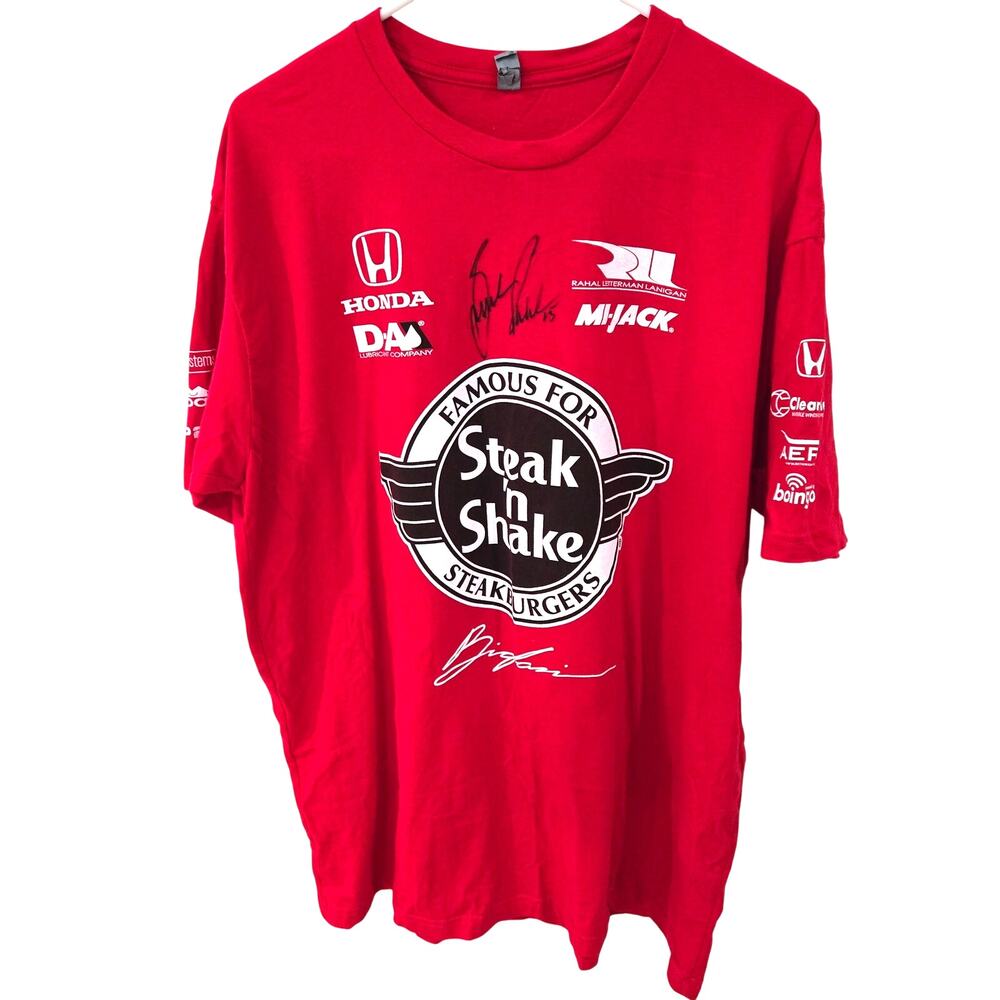 Autograph Sz 2XL Graham Rahal #15 F1 RLL Racing T-Shirt